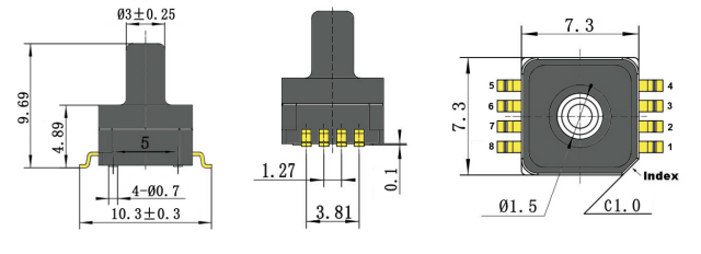 5V 700kPa amplificó la presión atmosférica del sensor de la salida analógica 0