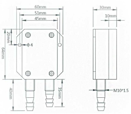sensor micro de la presión diferenciada de 5V 30kpa para el compresor de aire 0